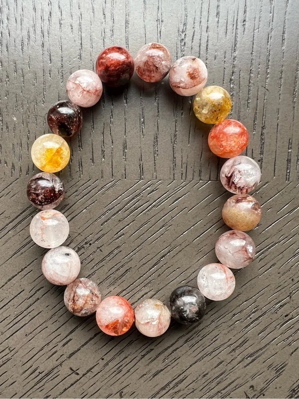 Hematoid with quartz bracelet 11mm SIZE 7.25’